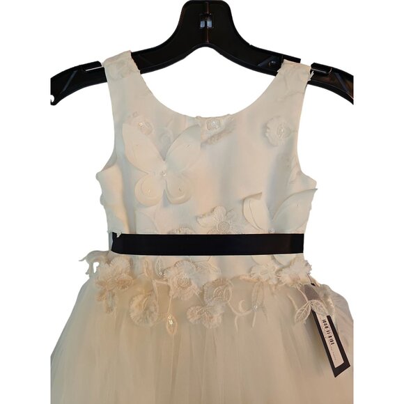 Ivory Applique Tulle Flower Girl Dress - Picture 2 of 6